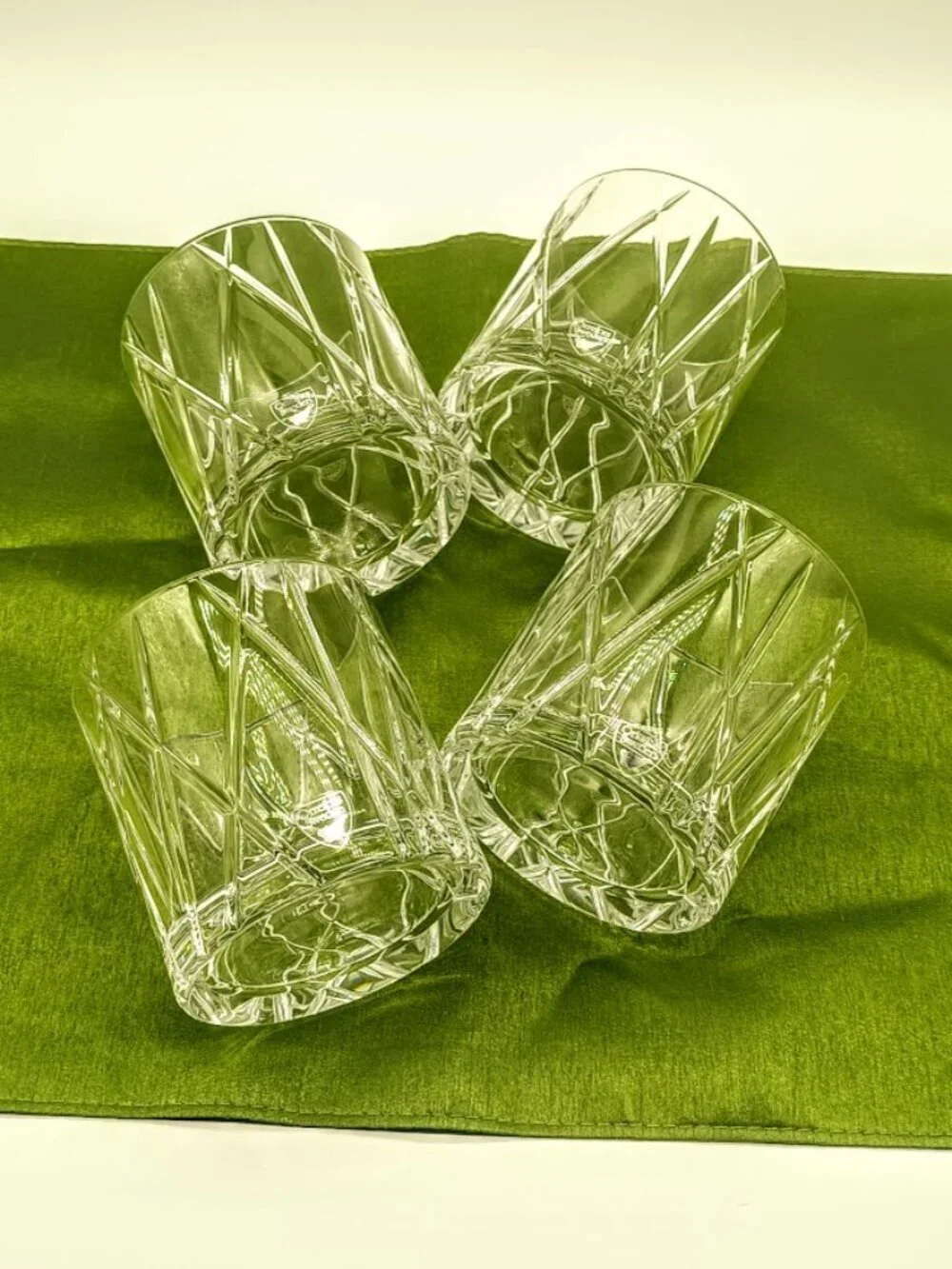 Set of 4 Orrefors City Double Old-Fashioned Crystal Glasses